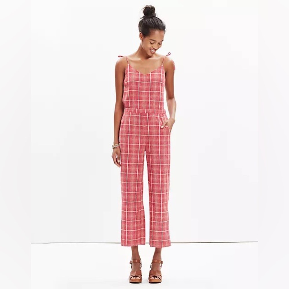 Madewell Plaid Biopic Jumpsuit